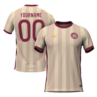Beige-Maroon Custom Soccer Jersey