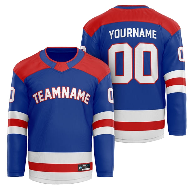 Blue-Red Custom Hockey Jersey