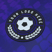 Purple-Black Custom Soccer Jersey Closeups Bulk Team Logo