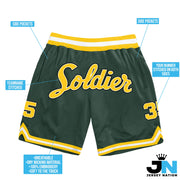 Green Yellow-White Custom Basketball Shorts