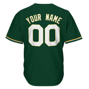 Green White-Yellow Custom Baseball Jersey Back