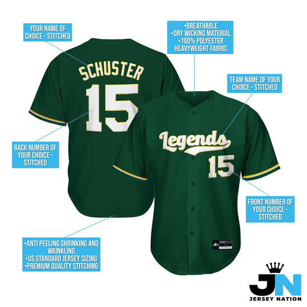 Green White-Yellow Custom Baseball Jersey Bulk Customized