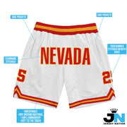 White Red-Yellow Custom Basketball Shorts