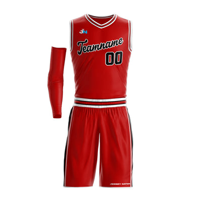 Red-Black Custom Basketball Team Uniform Set