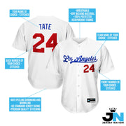 White Red-Blue Custom Baseball Jersey Bulk Customized