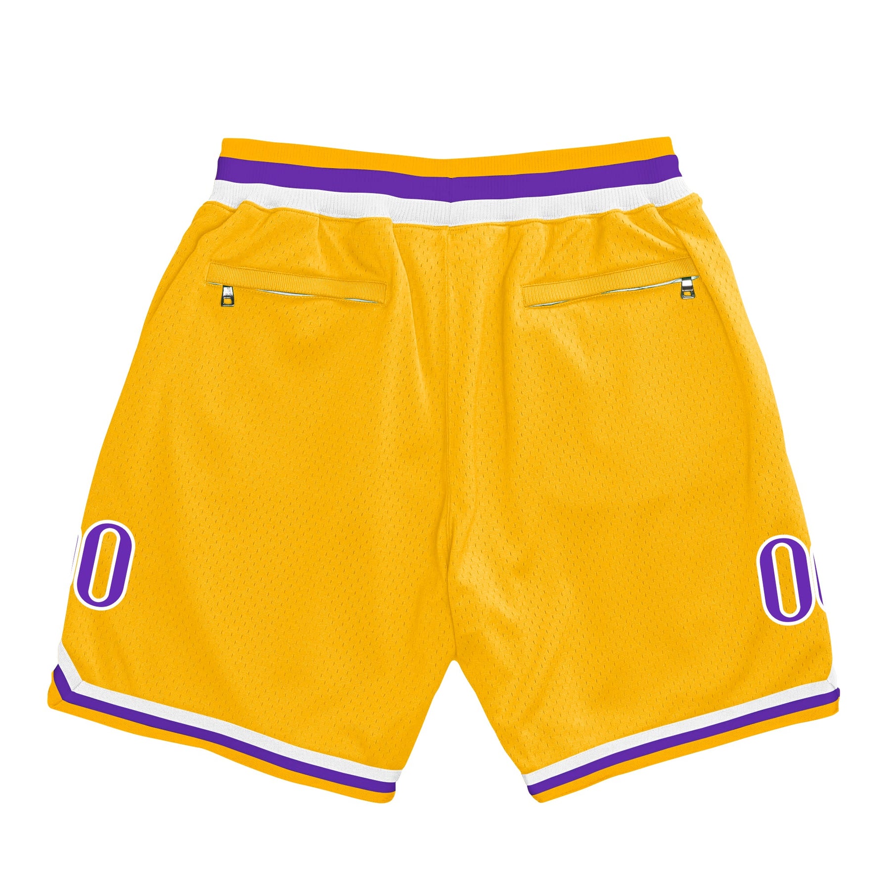 The Jersey Nation Yellow Purple-White Custom Basketball Shorts - S