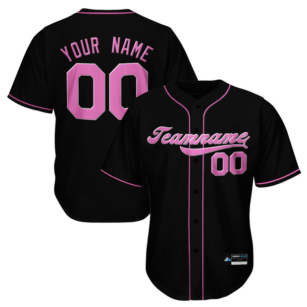 Black-Pink Custom Baseball Jersey