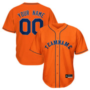 Orange-Navy Blue Custom Baseball Jersey